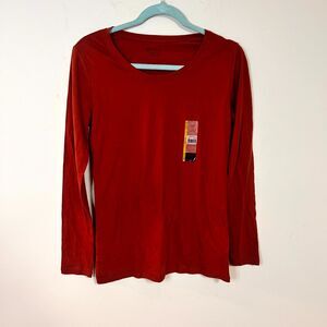 No Boundaries T-Shirt Girls L 11-13 Deep Rust Semi Fitted Scoop Neck Preppy NWT